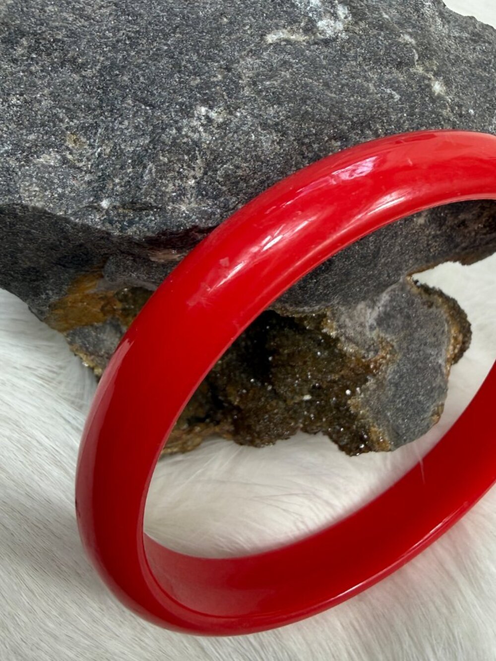 Red Plastic Bangle Bracelet 8" Inner - Picture 5 of 5